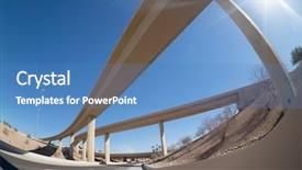  Presentation with bridges - Colorful presentation theme enhanced with pont - highway bridges sun beaming down backdrop and a  colored foreground
