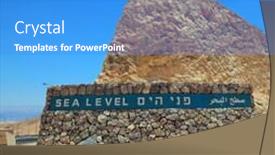  Presentation with israel - Colorful presentation theme enhanced with highway built in the valley of the dead sea in israel on the side of a highway sign sea level backdrop and a teal colored foreground