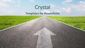  Presentation with forward - Amazing slides having highway conceptual - travel goal future backdrop and a sky blue colored foreground