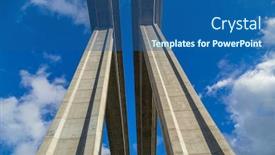  Presentation with bridge concrete - Amazing theme having highway-concrete-bridge-from-below backdrop and a ocean colored foreground