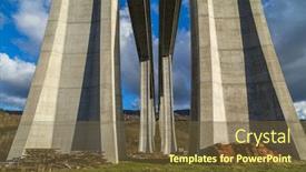  Presentation with bridge concrete - Theme consisting of highway-concrete-bridge-from-below background and a tawny brown colored foreground