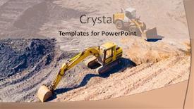  Presentation with highway construction - Presentation design featuring highway-construction-in-devastated-landscape background and a soft green colored foreground