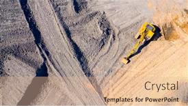  Presentation with highway construction - Colorful PPT theme enhanced with highway-construction-in-devastated-landscape backdrop and a coral colored foreground