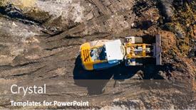  Presentation with highway construction - Presentation design featuring highway-construction-in-devastated-landscape background and a gray colored foreground