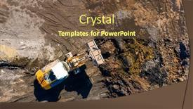  Presentation with highway construction - Slides having highway-construction-in-devastated-landscape background and a tawny brown colored foreground