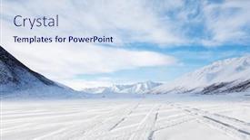  Presentation with snow mountain - Audience pleasing presentation consisting of highway covered snow through mountain backdrop and a sky blue colored foreground