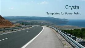  Presentation with curve ahead - PPT theme with highway curve background and a light blue colored foreground