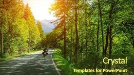  Presentation with road light - Slide deck consisting of highway drive motorbike along background and a tawny brown colored foreground