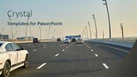  Presentation with dubai - PPT layouts consisting of highway-driving-in-dubai background and a light blue colored foreground
