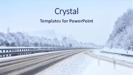  Presentation with bavaria - Presentation theme enhanced with slippery - highway during a snowfall background and a sky blue colored foreground