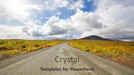  Presentation with united - Slide deck having highway-in-alaska-united-states background and a coral colored foreground