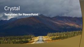  Presentation with united - Presentation theme having highway-in-alaska-united-states background and a gray colored foreground