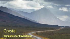  Presentation with united - Presentation theme enhanced with highway-in-alaska-united-states background and a tawny brown colored foreground