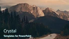  Presentation with banff national park - Slide set having highway in banff national park at sunset with mountains and forest in canada background and a wine colored foreground