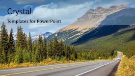  Presentation with banff national park - Audience pleasing slides consisting of alberta - highway in banff national park backdrop and a light blue colored foreground