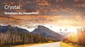  Presentation with canadian - Cool new slides with highway-in-canadian-forest backdrop and a tawny brown colored foreground