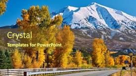  Presentation with rocky mountains - PPT theme enhanced with  background and a  colored foreground