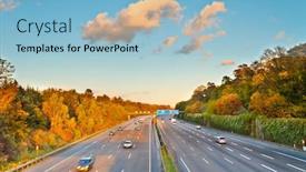 Presentation with highway - Beautiful presentation featuring autobahn - highway in germany backdrop and a light blue colored foreground