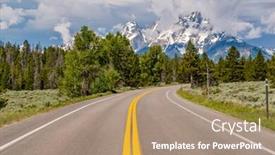  Presentation with teton - Slides with highway in grand teton national background and a coral colored foreground