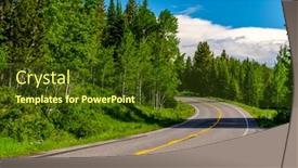  Presentation with teton - PPT theme with highway in grand teton national background and a tawny brown colored foreground