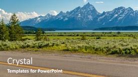  Presentation with teton - Cool new theme with highway in grand teton national backdrop and a coral colored foreground