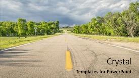  Presentation with river valley - Audience pleasing PPT layouts consisting of highway in nebraska sandhills niobrara backdrop and a coral colored foreground