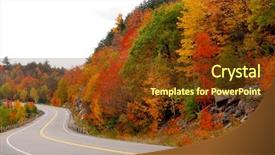  Presentation with country fall - PPT layouts having highway in northern ontario canada background and a tawny brown colored foreground