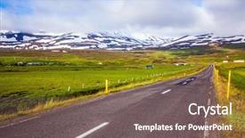  Presentation with tundra - Slides having highway in tundra summer tour background and a  colored foreground