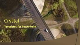  Presentation with intersection - Presentation design consisting of highway-intersection-junction-summer-morning background and a tawny brown colored foreground