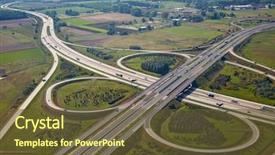  Presentation with intersection - Slide set with highway intersection viewed background and a tawny brown colored foreground