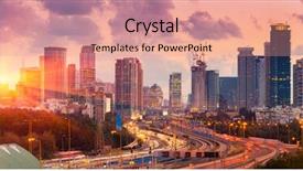  Presentation with arizona sunset view - PPT theme having highway life - tel aviv cityscape - view background and a coral colored foreground