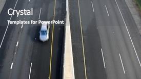  Presentation with highway road accidents - PPT theme having highway on a toll road background and a dark gray colored foreground