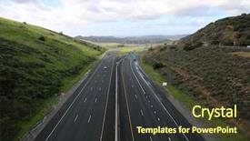  Presentation with beautiful green - Slides having highway on a toll road background and a tawny brown colored foreground