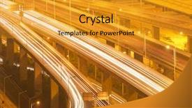  Presentation with highway - Colorful PPT layouts enhanced with highway overpass at night backdrop and a gold colored foreground