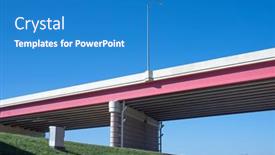  Presentation with highway - Slide deck featuring highway-overpass-with-single-lamppost background and a teal colored foreground