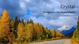  Presentation with multi - Theme enhanced with highway passes among the multi background and a light blue colored foreground