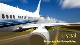  Presentation with airplane - Slide deck consisting of highway planing - airplane with the road background background and a  colored foreground