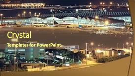  Presentation with freeway - Audience pleasing PPT theme consisting of highway planing - freeway in night with cars backdrop and a tawny brown colored foreground