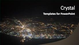  Presentation with airplane night - Slide deck with highway planing - lights of night sochi city background and a black colored foreground