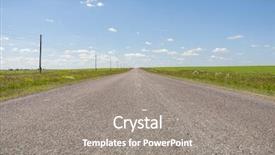  Presentation with highway - PPT theme with highway planing - road under the blue sky background and a gray colored foreground