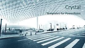  Presentation with building electrical services - Amazing presentation theme having highway planing - scene of airport building backdrop and a  colored foreground