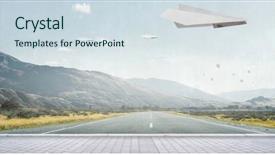  Presentation with way - Slide deck consisting of highway planing - way to success background and a sky blue colored foreground