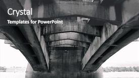 Presentation with bridge concrete - Beautiful PPT theme featuring highway projects - concrete bridge over river backdrop and a dark gray colored foreground