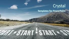  Presentation with motivation - Presentation theme with highway projects - start word as motivation writen background and a ocean colored foreground