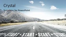  Presentation with motivation - Amazing PPT layouts having highway projects - start word as motivation writen backdrop and a light blue colored foreground