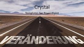  Presentation with lonely desert road - Audience pleasing presentation consisting of highway recycling - change in german written backdrop and a  colored foreground