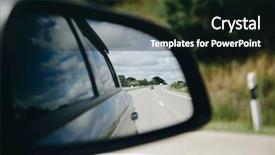  Presentation with asphalt road - Colorful presentation design enhanced with reflection of asphalt highway road backdrop and a black colored foreground