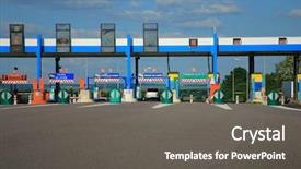  Presentation with highway - PPT theme consisting of highway road to toll background and a gray colored foreground