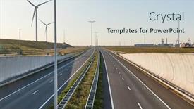  Presentation with cars - Beautiful PPT theme featuring highway section with no cars no traffic backdrop and a sky blue colored foreground