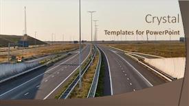  Presentation with cars - Beautiful slide deck featuring highway-section-with-no-cars backdrop and a lemonade colored foreground